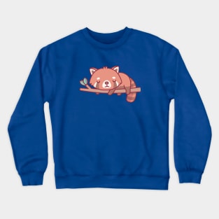 Cute Little Red Panda Sleeping On Tree Branch Crewneck Sweatshirt